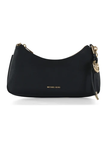 SCHWARZ | NOLITA Medium Schultertasche aus genarbtem Leder