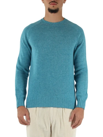AZZURRO | Maglia girocollo in lana merino extrafine