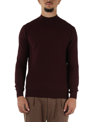 BORDEAUX | Maglia mezzo collo in lana merino extrafine