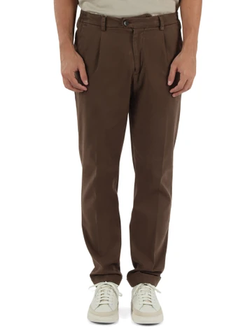 BRAUN | Hose aus Tencel und Stretch-Baumwolle mit Falten