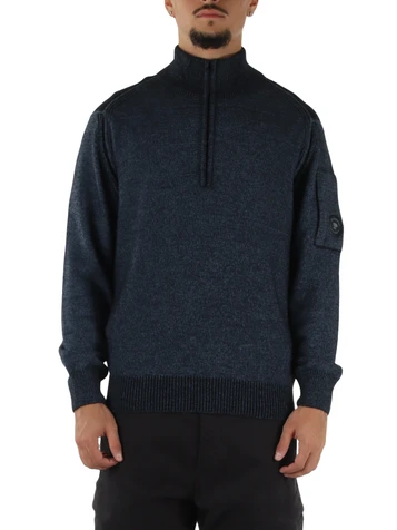 BLU | Maglia mezza zip in misto lana
