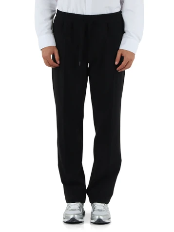 NERO | Pantalone stile sportivo LABEL in tessuto stretch