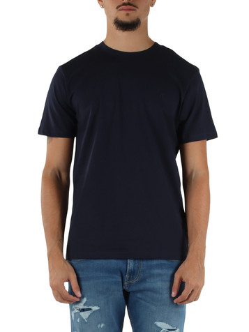 BLU SCURO | T-shirt in cotone con stampa logo a rilievo