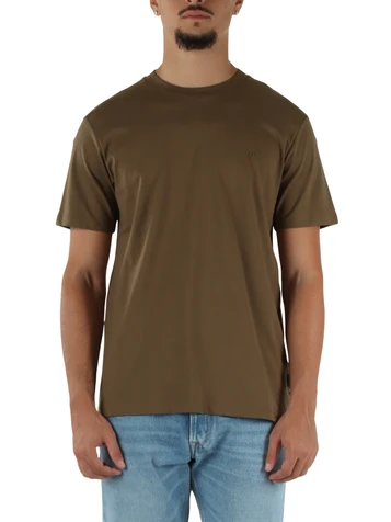 fango | T-shirt in cotone con stampa logo a rilievo
