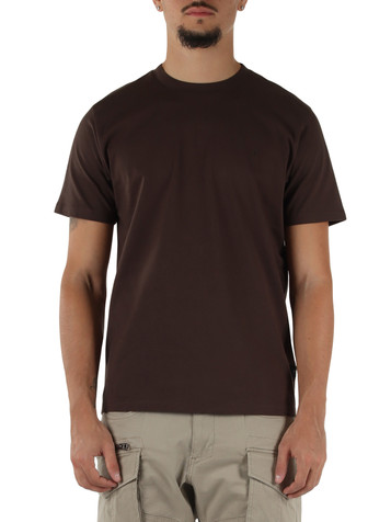MARRONE | T-shirt in cotone con stampa logo a rilievo