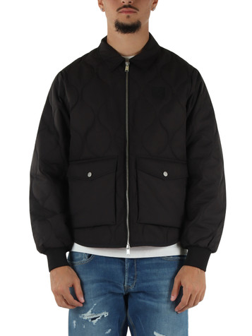 NERO | Giacca trapuntata leggera con patch logo