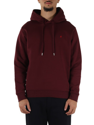 BORDEAUX | Felpa in cotone con cappuccio e ricamo logo
