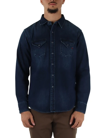 BLU SCURO | Camicia in denim leggero