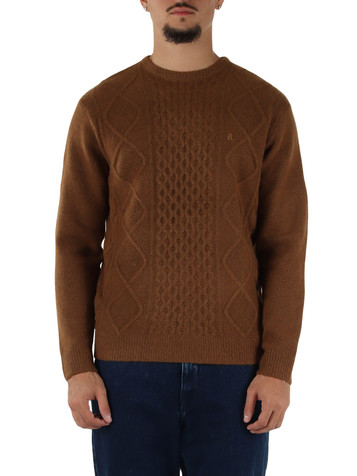 MARRONE CHIARO | Maglia girocollo in misto lana Sustainable Lab