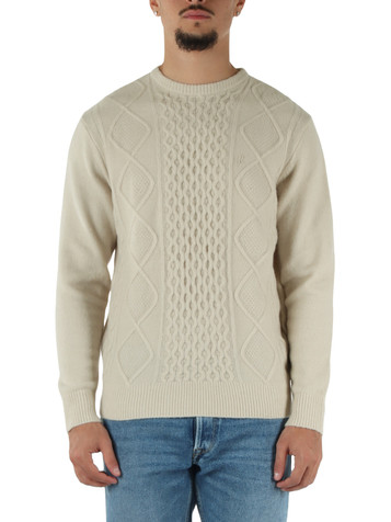 avorio | Maglia girocollo in misto lana Sustainable Lab