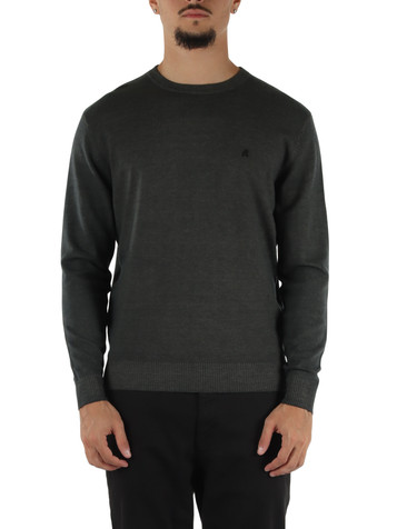 GRIGIO SCURO | Maglia girocollo in misto lana