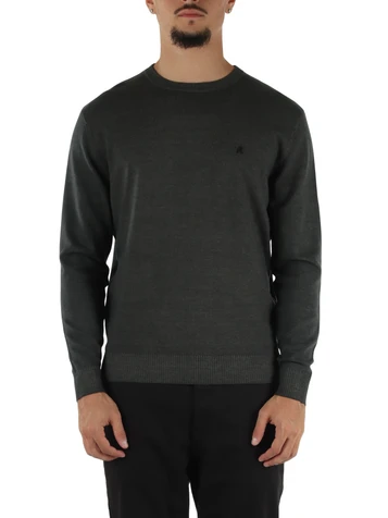GRIGIO SCURO | Maglia girocollo in misto lana