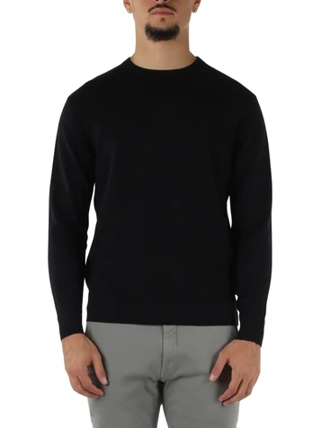 NERO | Maglia girocollo in misto lana