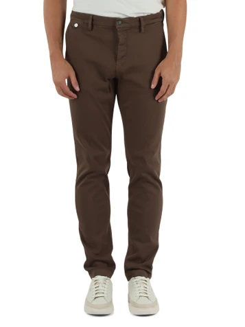 MARRONE | Pantalone in cotone stretch BENNI Hyperflex regular fit