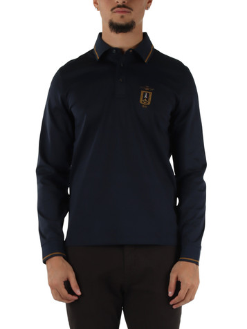BLU SCURO | Polo manica lunga regular fit in cotone