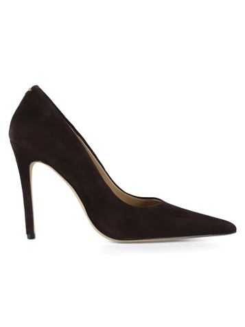 MARRONE | Décolleté in suede ELYSE con tacco alto