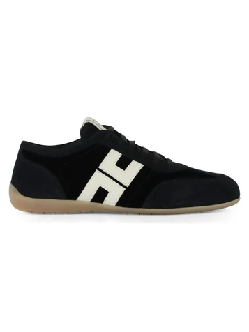NERO | Sneakers in suede e velluto con patch logo