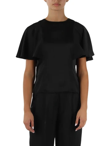 NERO | Blusa in satin con maniche ampie