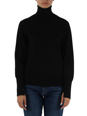 NERO | Maglia collo alto in misto viscosa