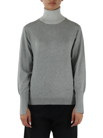 GRIGIO | Maglia collo alto in misto viscosa