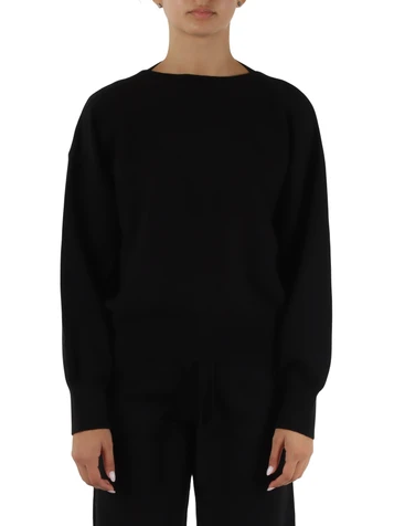NERO | Maglia in misto viscosa con collo a barchetta