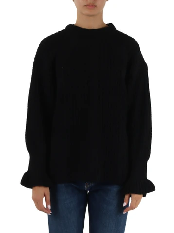NERO | Maglia girocollo relaxed fit in ciniglia