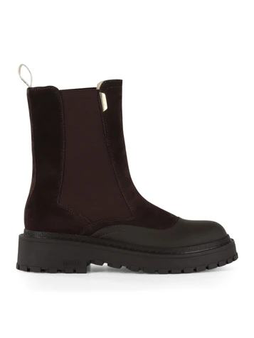 MARRONE | Stivaletti RUMI 47 in pelle e tessuto