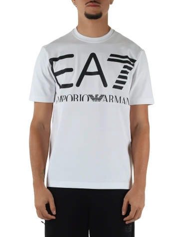 BIANCO | T-shirt in cotone pesante regular fit con stampa logo