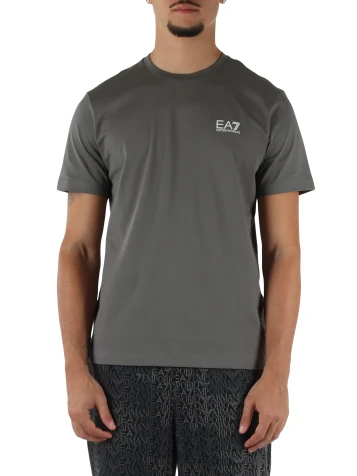GRIGIO | T-shirt in cotone slim fit con stampa logo a rilievo
