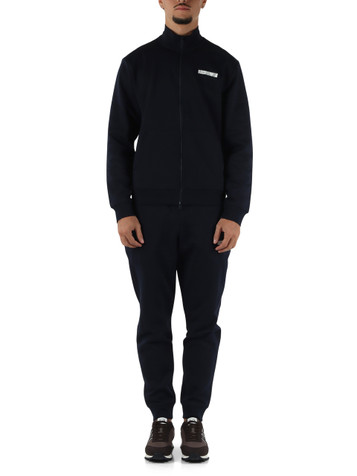 BLU SCURO | Tura sportiva regular fit in cotone felpato