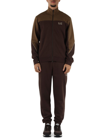 MARRONE | Tura sportiva regular fit in cotone felpato