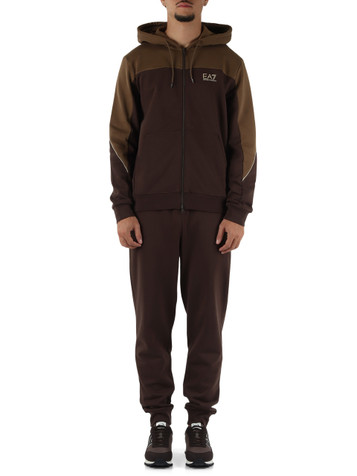 MARRONE | Tura sportiva regular fit in cotone felpato