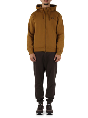 MARRONE | Tura sportiva regular fit in cotone felpato