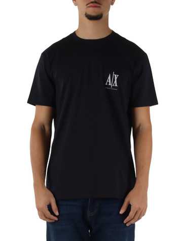 BLU SCURO | T-shirt regular fit in cotone con ricamo logo