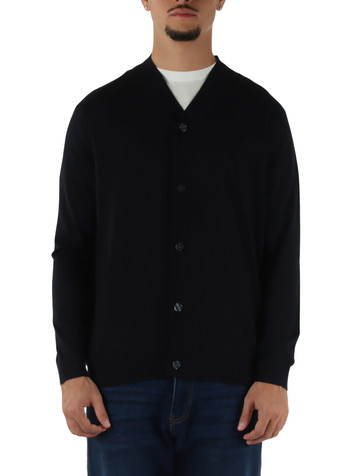 BLU SCURO | Cardigan in misto lana e lyocell