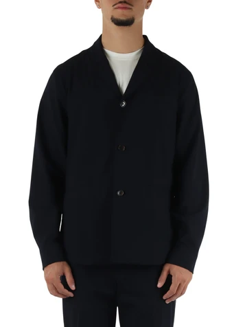 BLU SCURO | Giacca in tessuto stretch di misto viscosa
