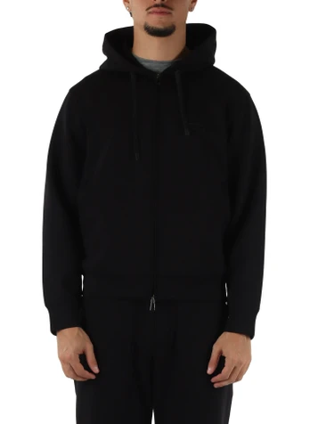 NERO | Felpa regular fit in misto cotone con zip e cappuccio
