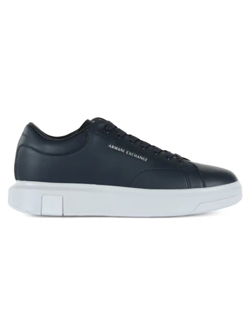 BLU SCURO | Sneakers in pelle rivestita con scritta logo