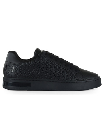 NERO | Sneakers effetto saffiano con logo impresso