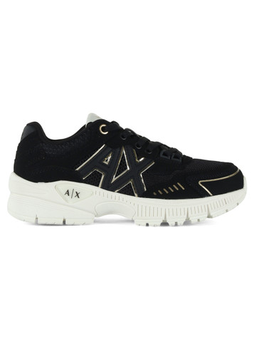 NERO | Sneakers in tessuto ed eco suede con patch logo