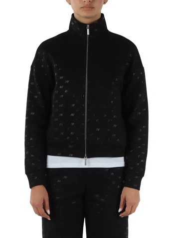 NERO | Felpa in misto cotone con zip