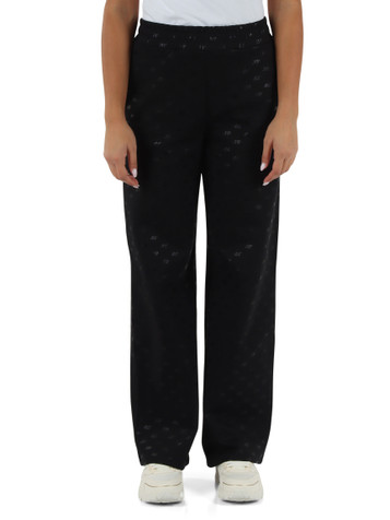 NERO | Pantalone sportivo gamba larga in misto cotone
