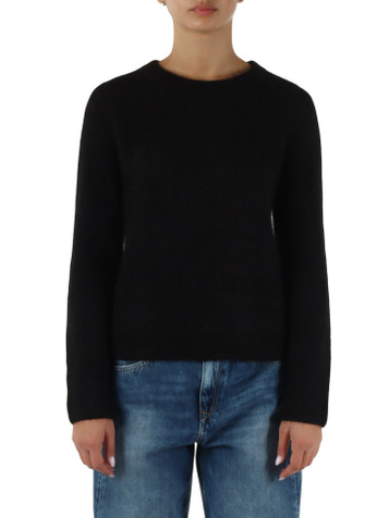 NERO | Maglia girocollo in misto alpaca