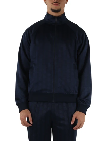 BLU | Felpa regular fit con zip in tessuto acetato