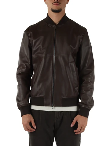 marrone scuro | Giacca in pelle modello bomber JODIE LE TTP