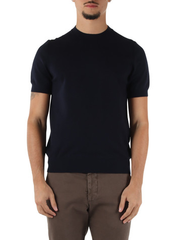 BLU SCURO | Maglia Second Skin Viscose Cashmere a maniche corte