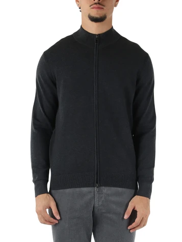 GRIGIO SCURO | Cardigan con zip Second Skin Viscose Cashmere
