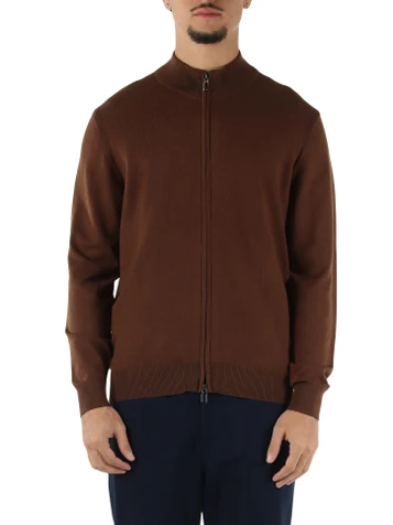 MARRONE | Cardigan con zip Second Skin Viscose Cashmere