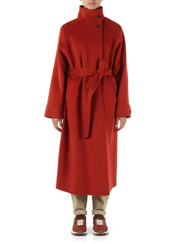 ARANCIONE | Cappotto lungo in panno di lana LORA