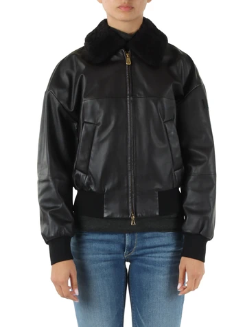 NERO | Giacca bomber in pelle RUTI LE TTP FUR